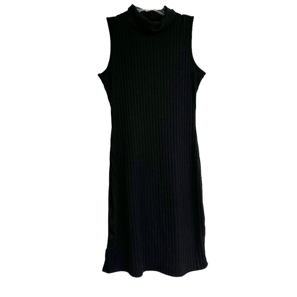 MTS size large Womens Turtleneck Tank Bodycon ribbed Dress for Women with slits